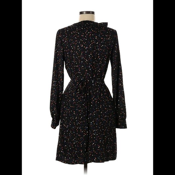 Women's POPSUGAR Black with Colored Stars Casual Wrap Dress Size M - Picture 2 of 6